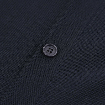 Remus Uomo Button Thru Cardigan in Navy Button