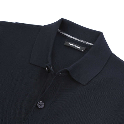 Remus Uomo Button Thru Cardigan in Navy Collar