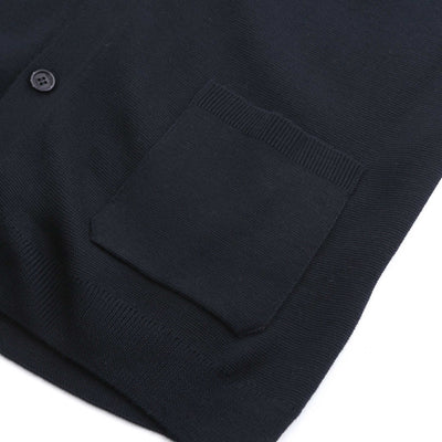 Remus Uomo Button Thru Cardigan in Navy Pocket