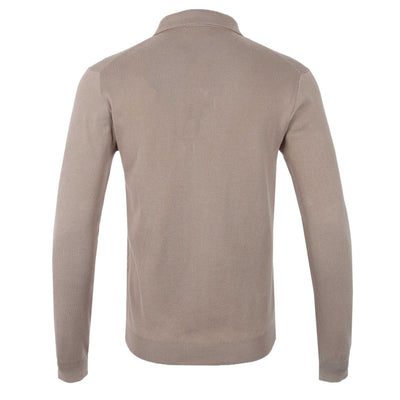 Remus Uomo Chunky 3 Button Knitted Polo Knitwear in Beige Back