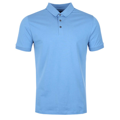 Remus Uomo Cotton Jersey Polo Shirt in Riviera Blue