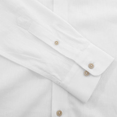 Remus Uomo Frank Linen Shirt in White Cuff