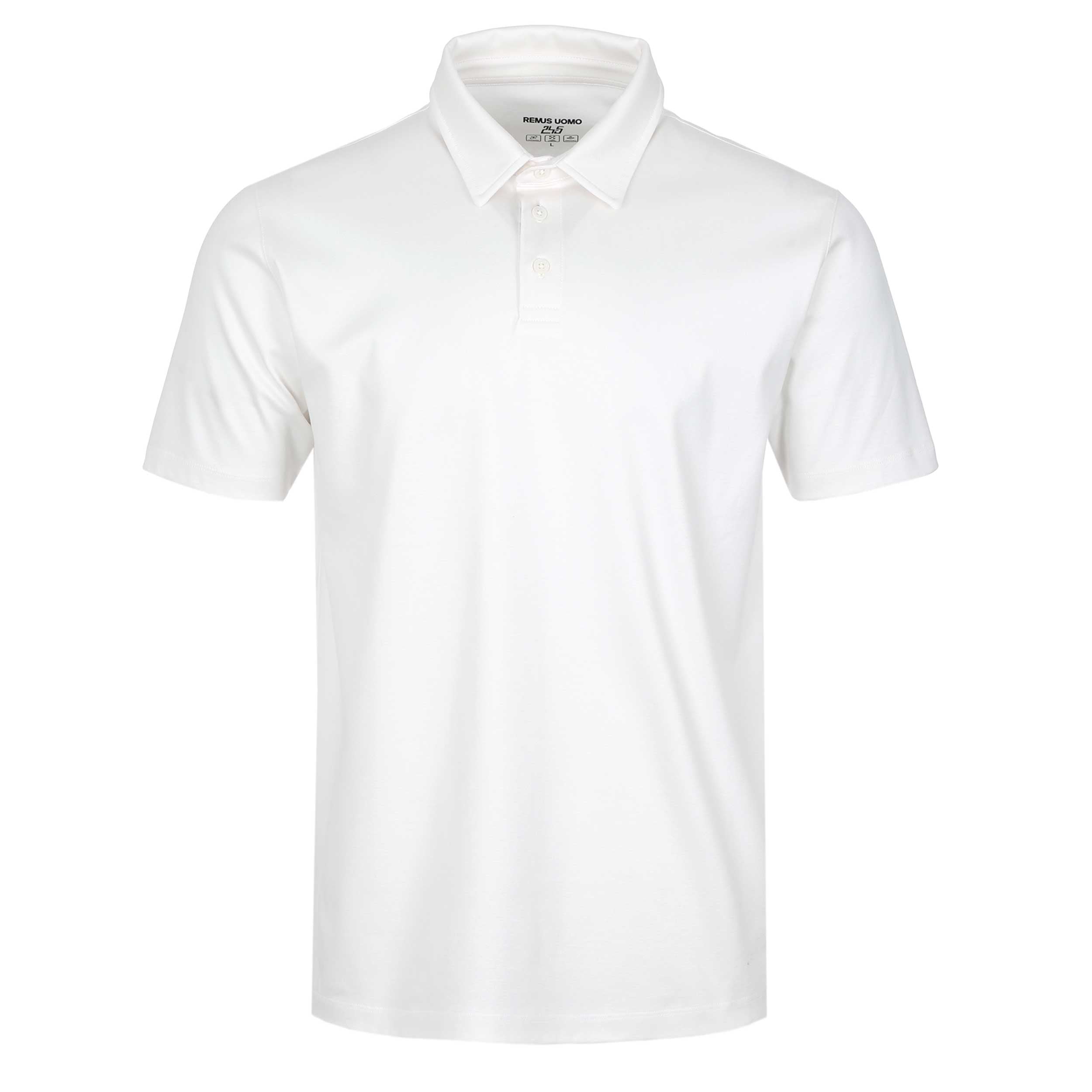 Remus Uomo Mercerised Tech Polo Shirt in White