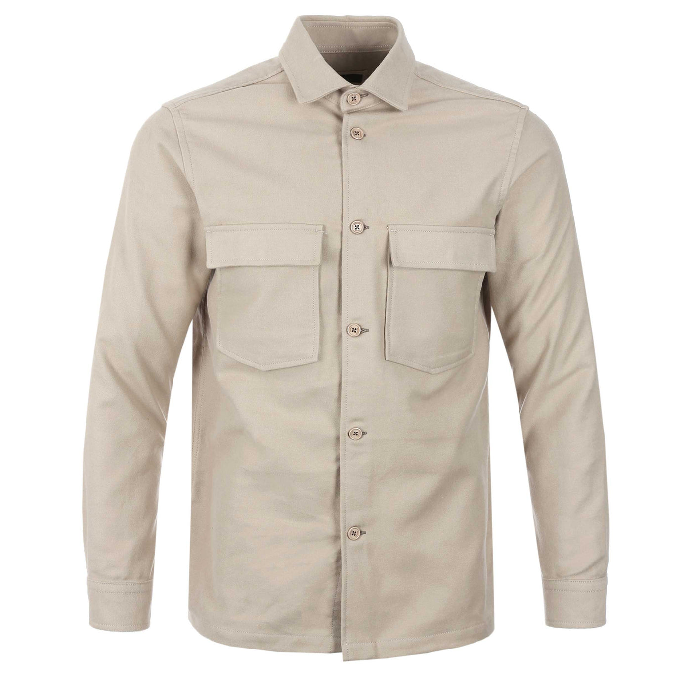 Remus Uomo Moleskin Overshirt in Beige