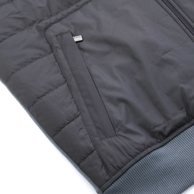 Remus Uomo Panel Zip Thru Hybrid Jacket in Dove Grey Pocket
