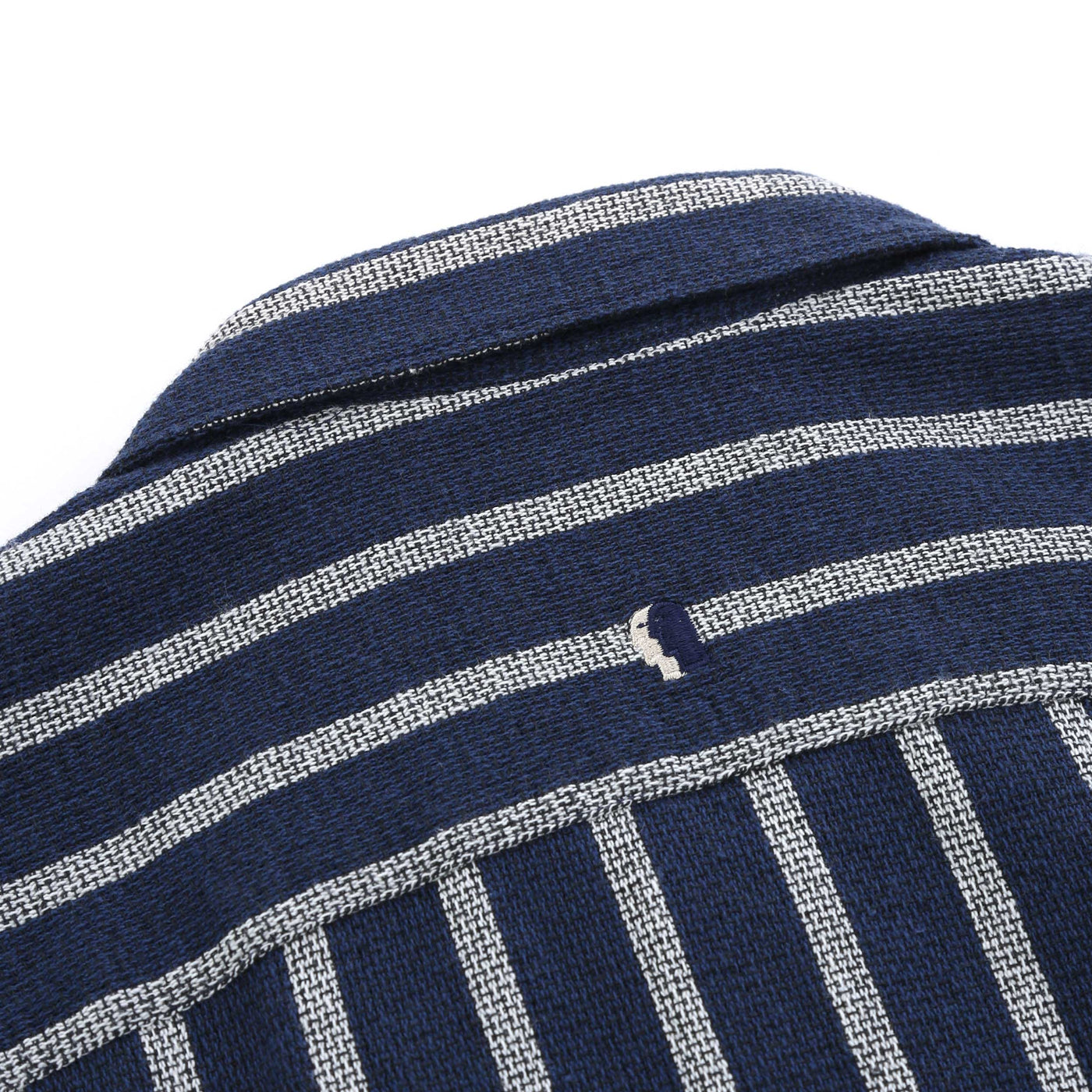 Remus Uomo Paolo Chalk Stripe SS Shirt in Navy Nape Logo