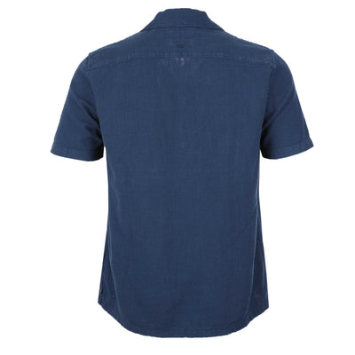 Remus Uomo Paolo Linen SS Shirt in Navy Back