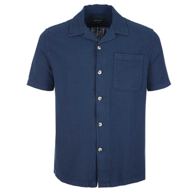 Remus Uomo Paolo Linen SS Shirt in Navy