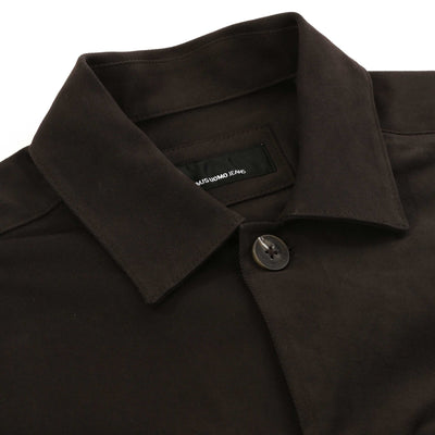 Remus Uomo Paolo Shacket in Brown Twill Collar