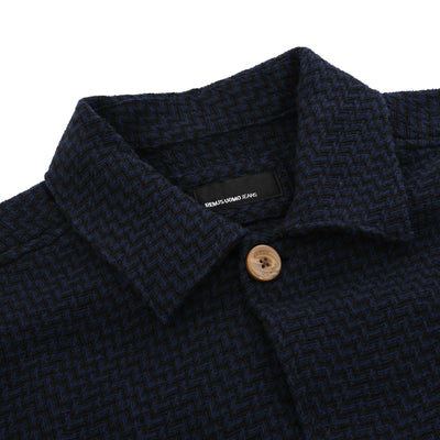 Remus Uomo Paolo Shacket in Navy Herringbone