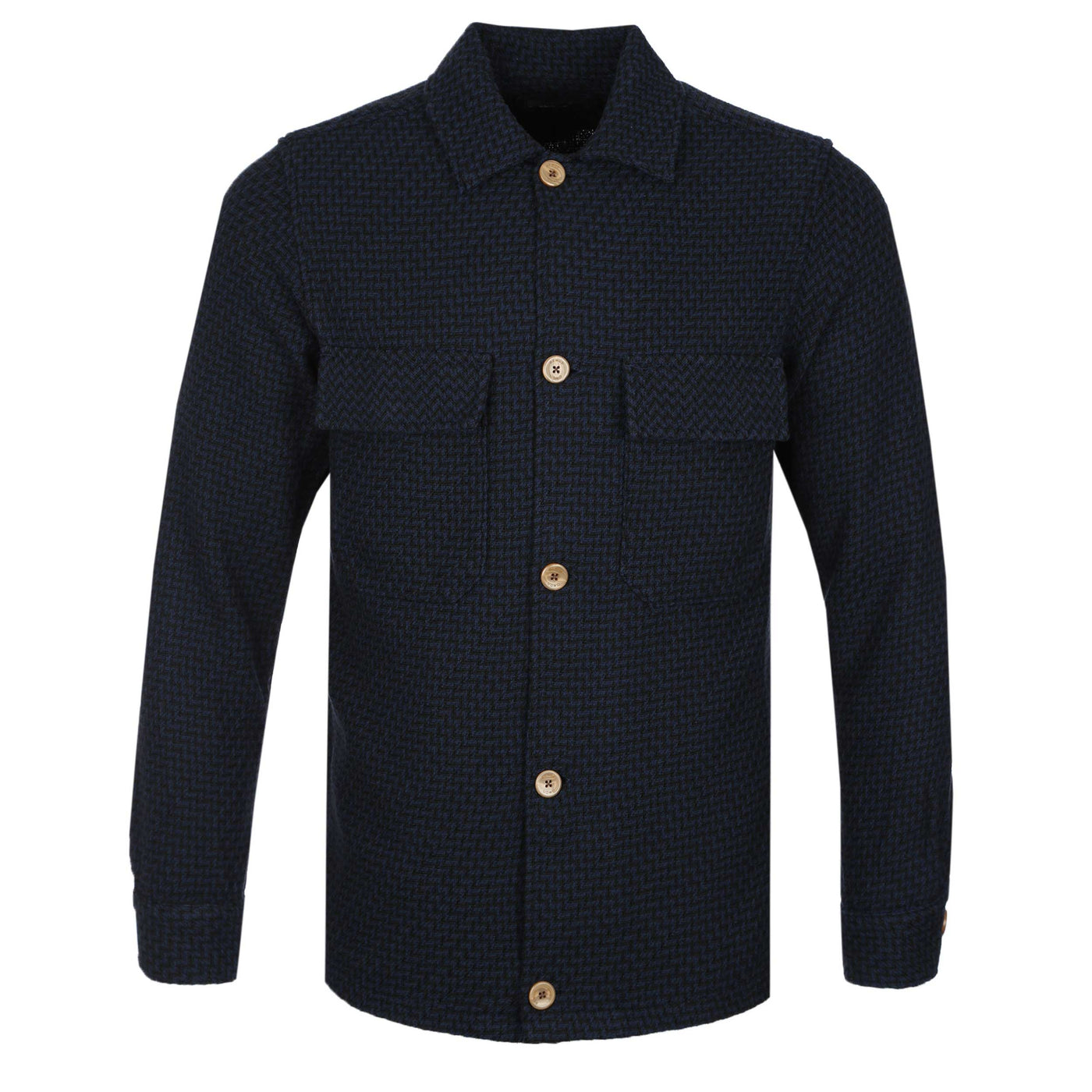 Remus Uomo Paolo Shacket in Navy Herringbone