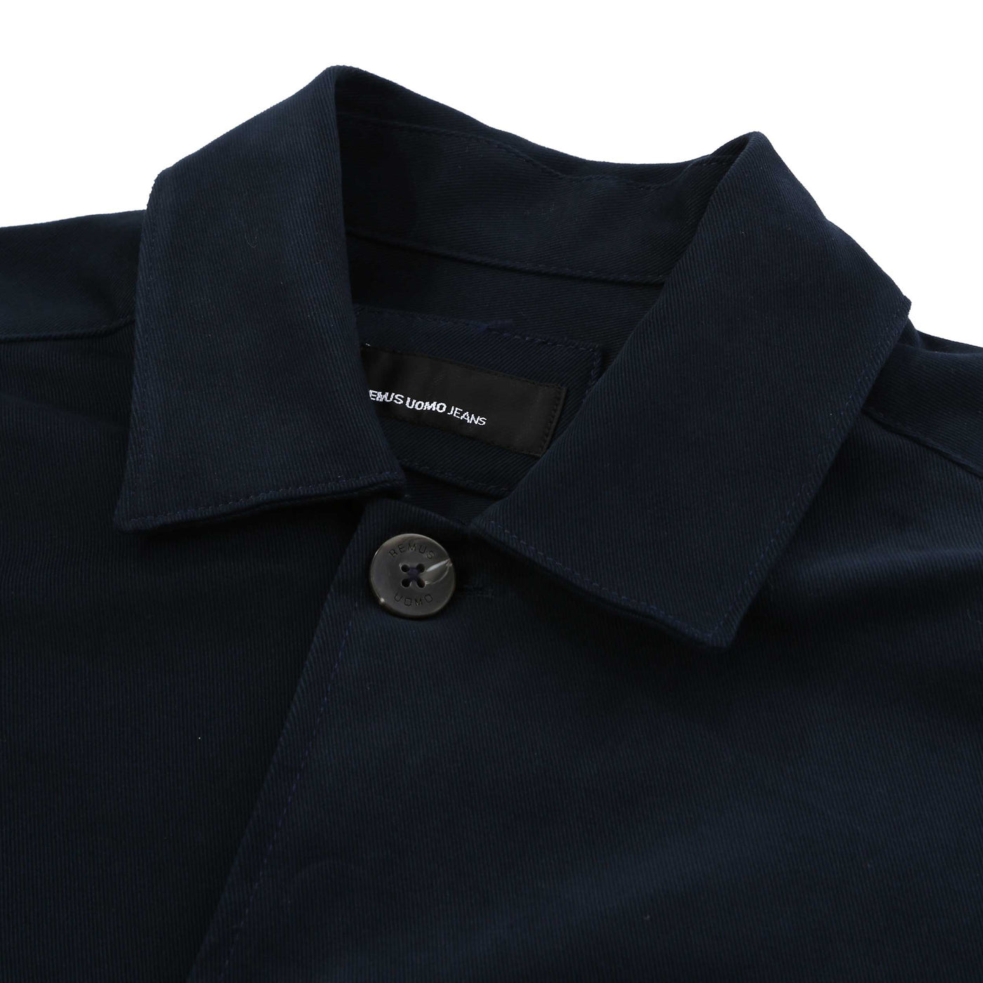 Remus Uomo Paolo Shacket in Navy Twill Collar
