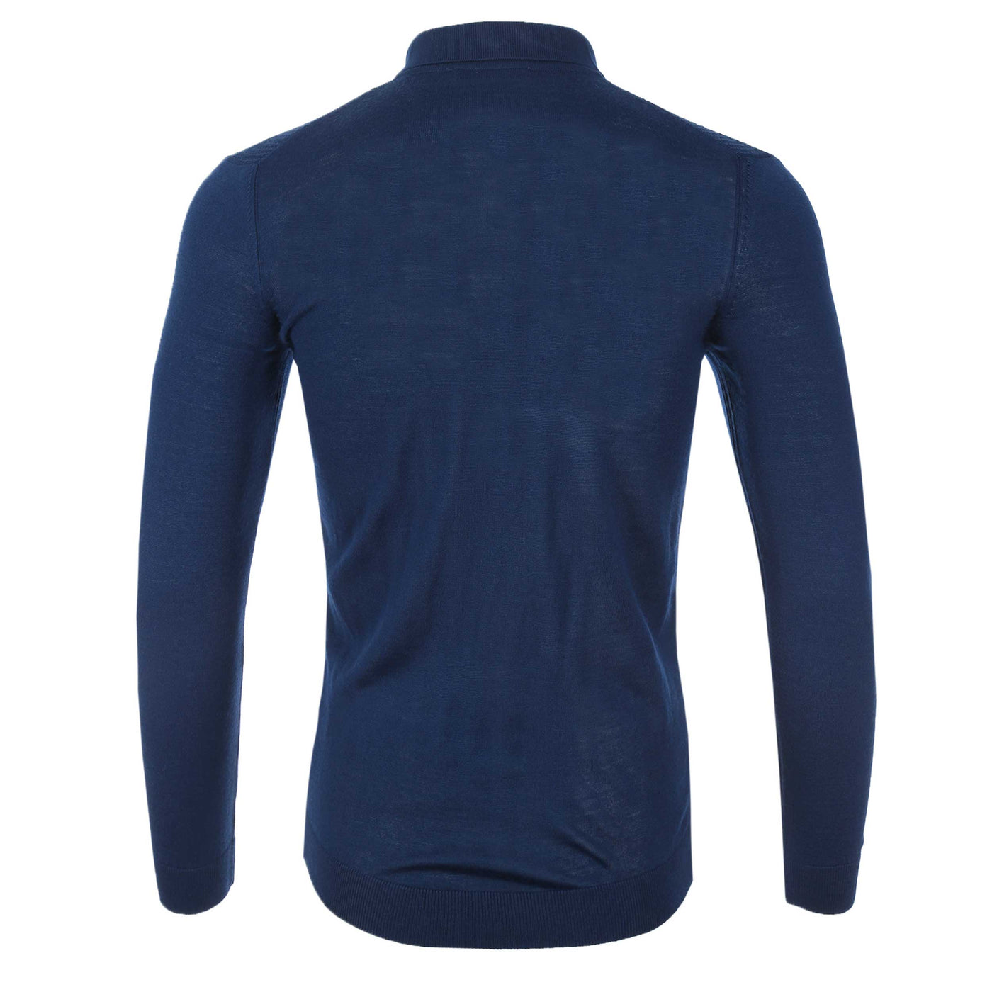 Remus Uomo Waffle Front Knitted Polo in Blue Back