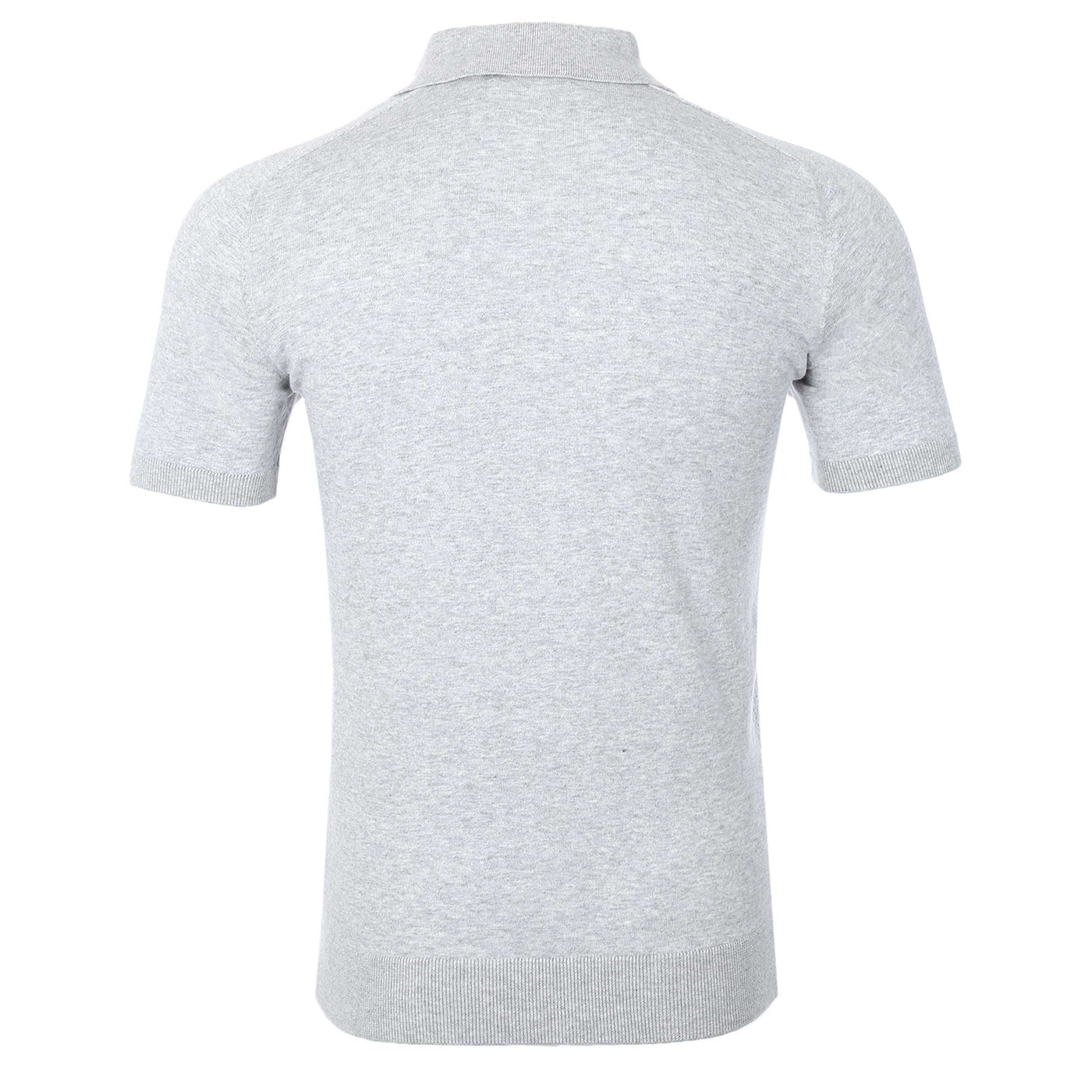 Remus Uomo Waffle Knitted Polo Shirt in Grey Back
