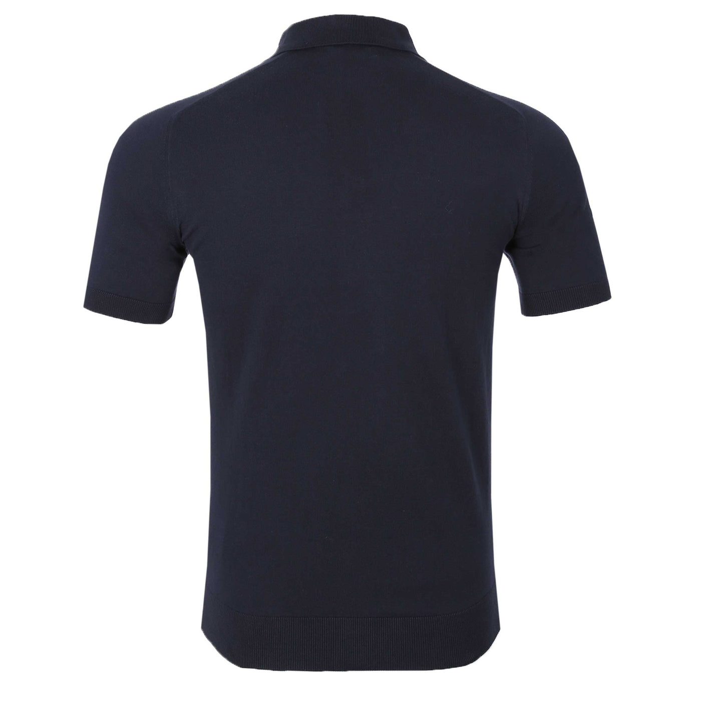 Remus Uomo Waffle Knitted Polo Shirt in Navy Back