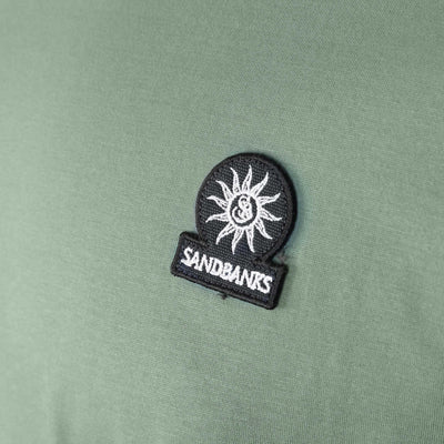 Sandbanks Badge Logo T Shirt in Sage Logo