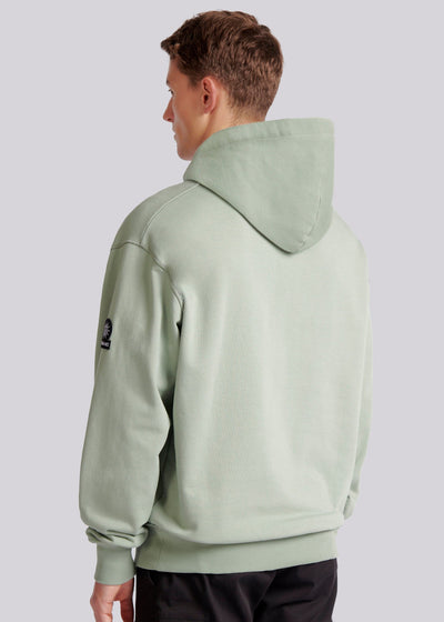 Sandbanks Badge Logo Hoodie in Sage Model 3