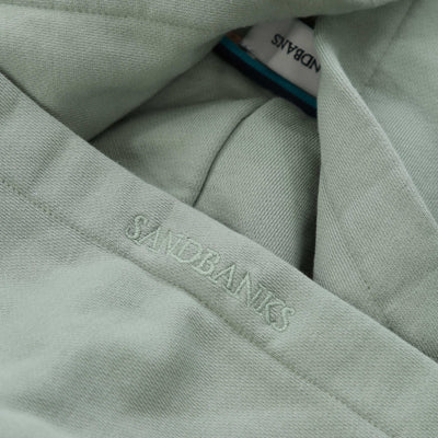 Sandbanks Badge Logo Hoodie in Sage Logo2