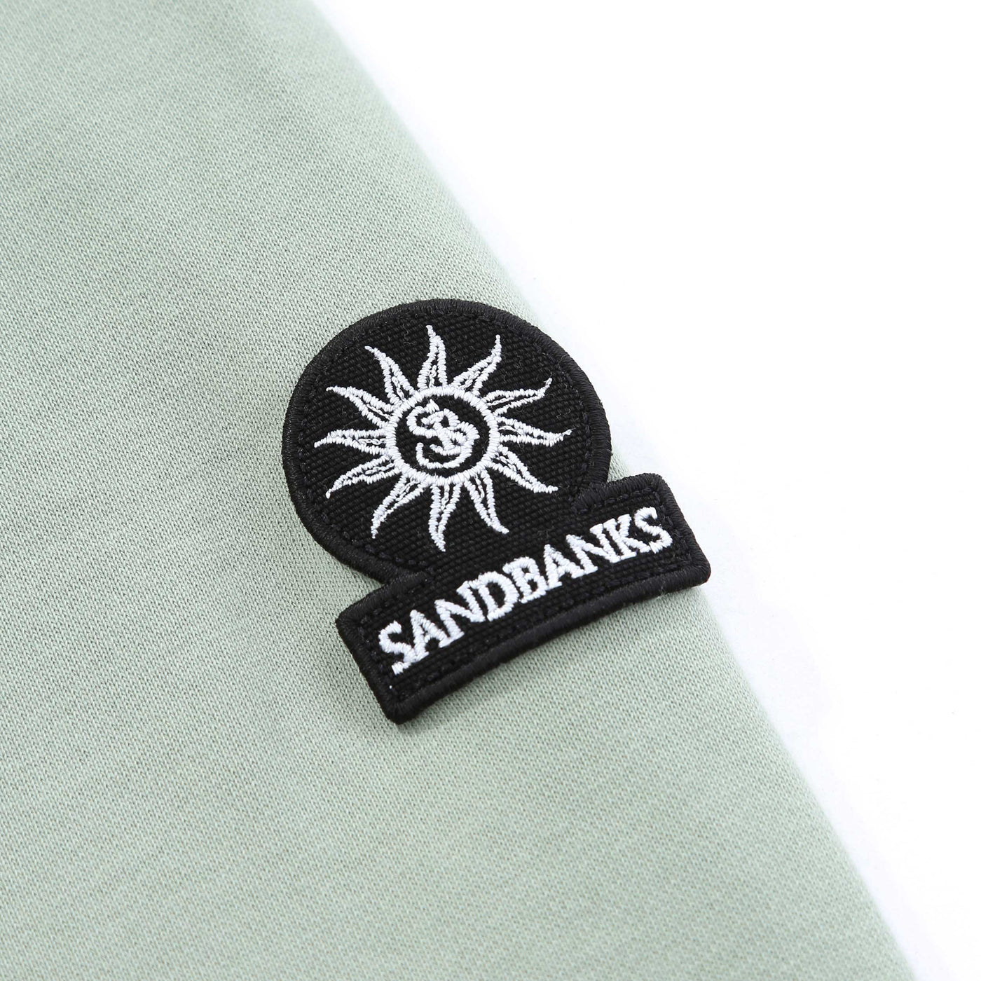Sandbanks Badge Logo Hoodie in Sage Logo