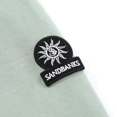 Sandbanks Badge Logo Hoodie in Sage Logo