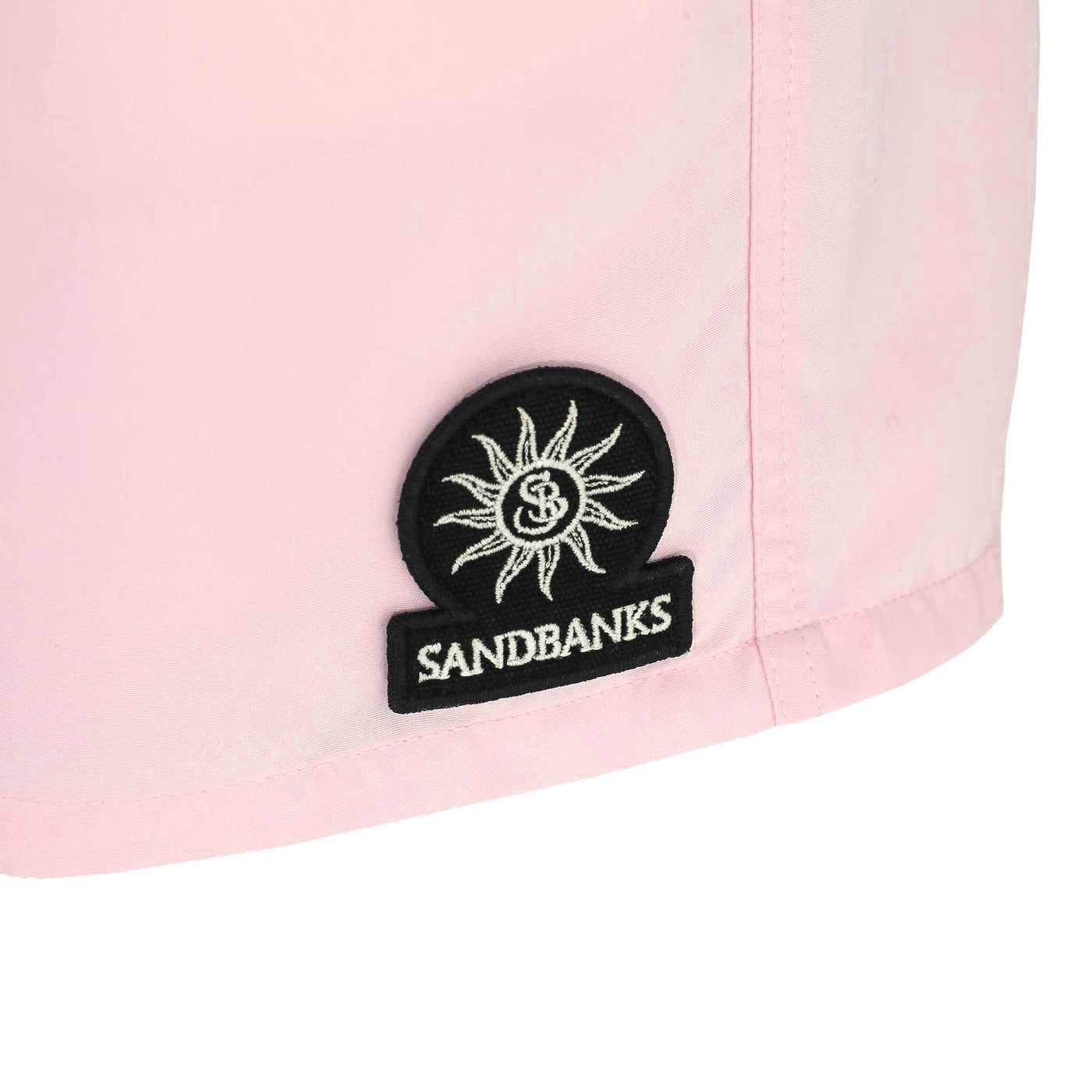Sandbanks Badge Logo Swim Shorts in Pink Logo
