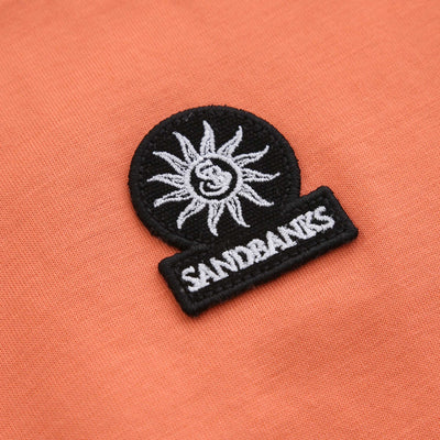 Sandbanks Badge Logo T Shirt in Coral Logo