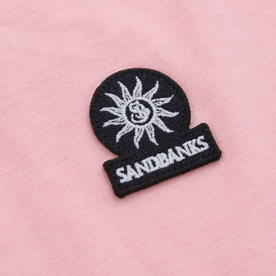 Sandbanks Badge Logo T Shirt in Crystal Rose Logo