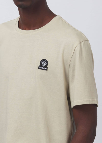 Sandbanks Badge Logo T Shirt in Stone Model 3