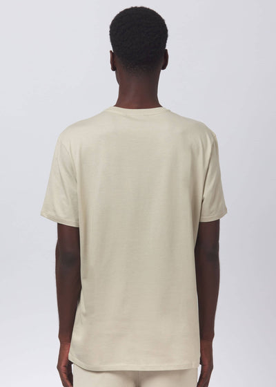 Sandbanks Badge Logo T Shirt in Stone Model 2