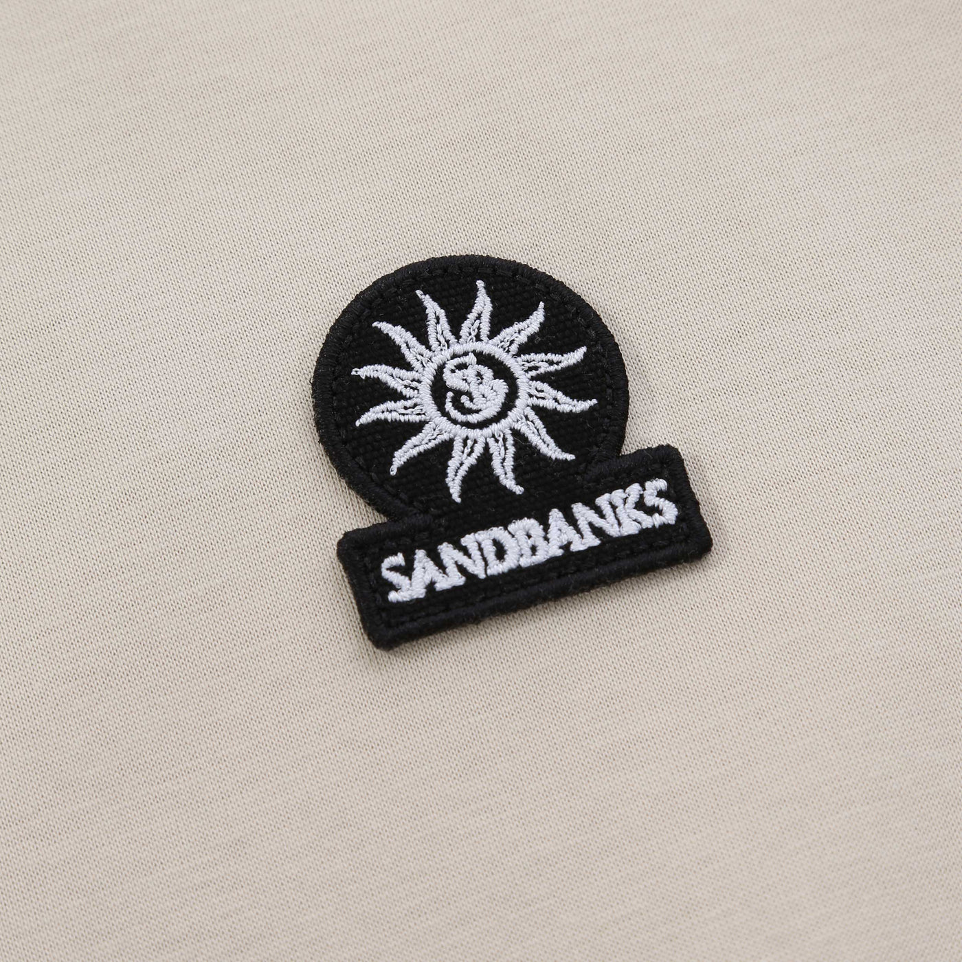 Sandbanks Badge Logo T Shirt in Stone Logo