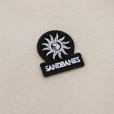 Sandbanks Badge Logo T Shirt in Stone Logo