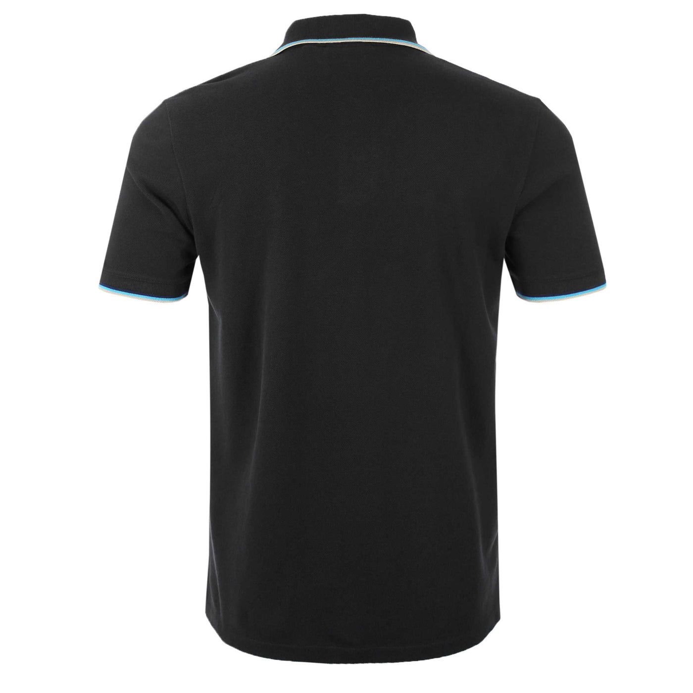 Sandbanks Badge Logo Tipped Polo Shirt in Black Back
