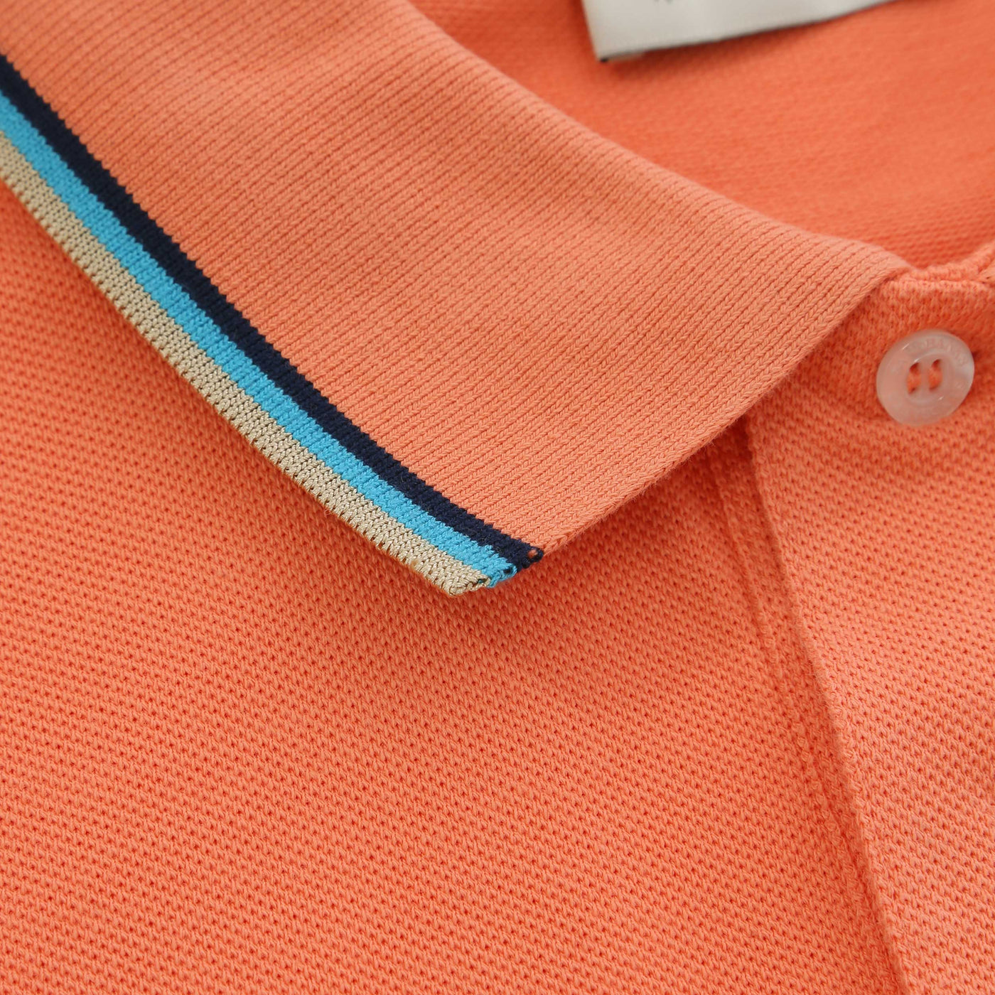 Sandbanks Badge Logo Tipped Polo Shirt in Coral Collar