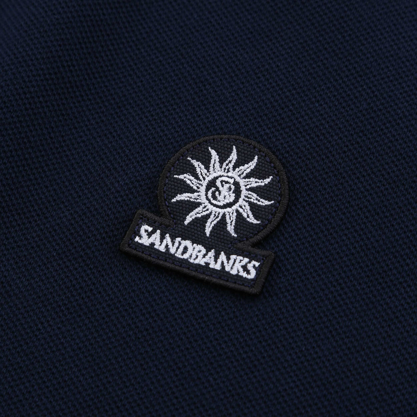 Sandbanks Badge Logo Tipped Polo Shirt in Navy