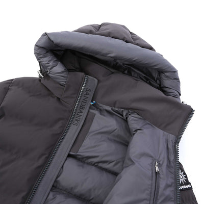 Sandbanks Banks Puffer Jacket in Charcoal Placket