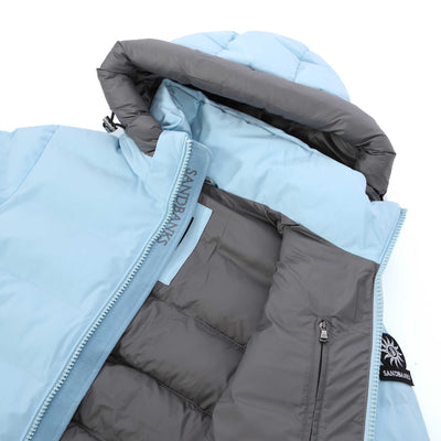 Sandbanks Banks Puffer Jacket in Crystal Blue Inside 