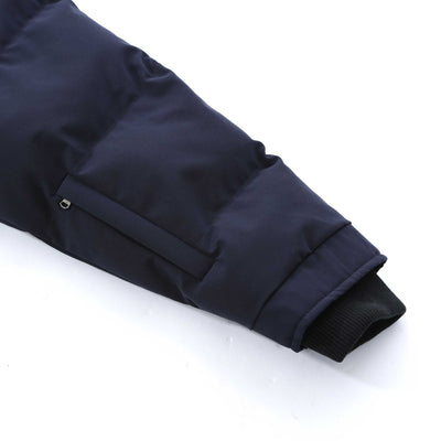 Sandbanks Banks Puffer Jacket in Navy Sleeve Zip