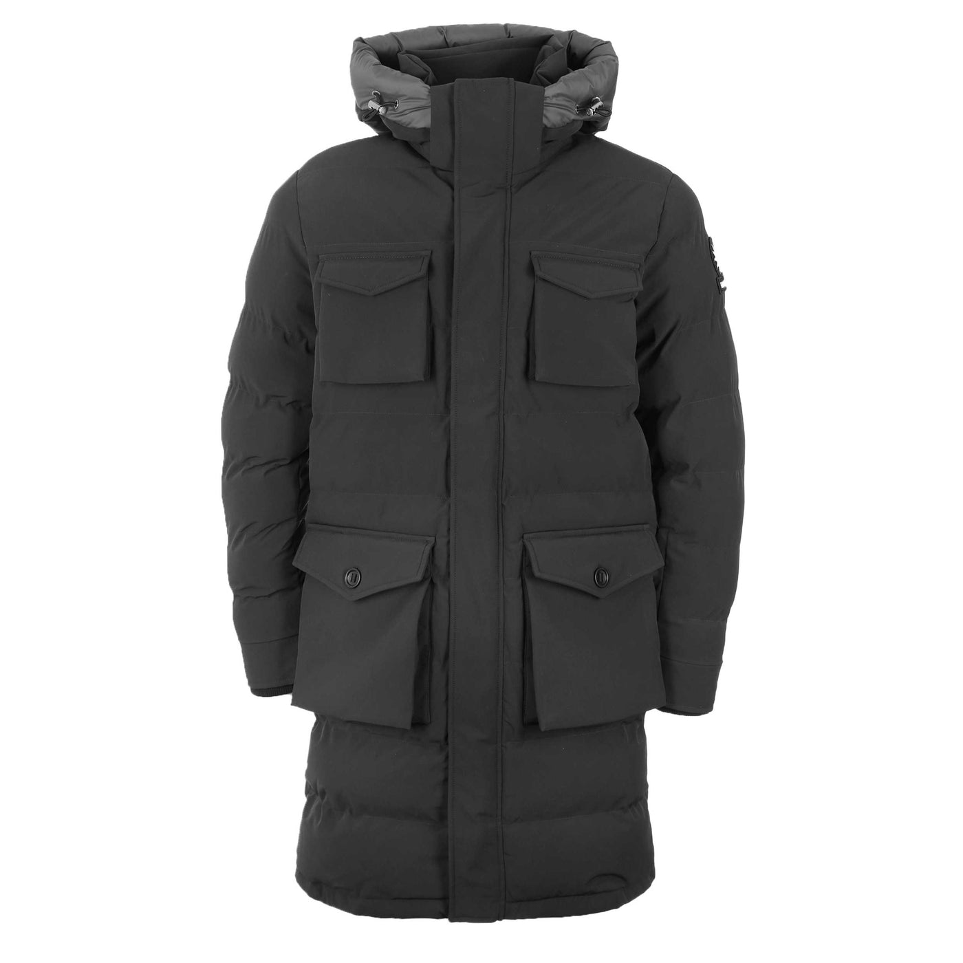 Sandbanks Branksome Long Puffer Jacket in Charcoal