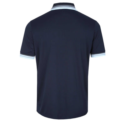 Sandbanks Gradient Rib Polo Shirt in Navy Back