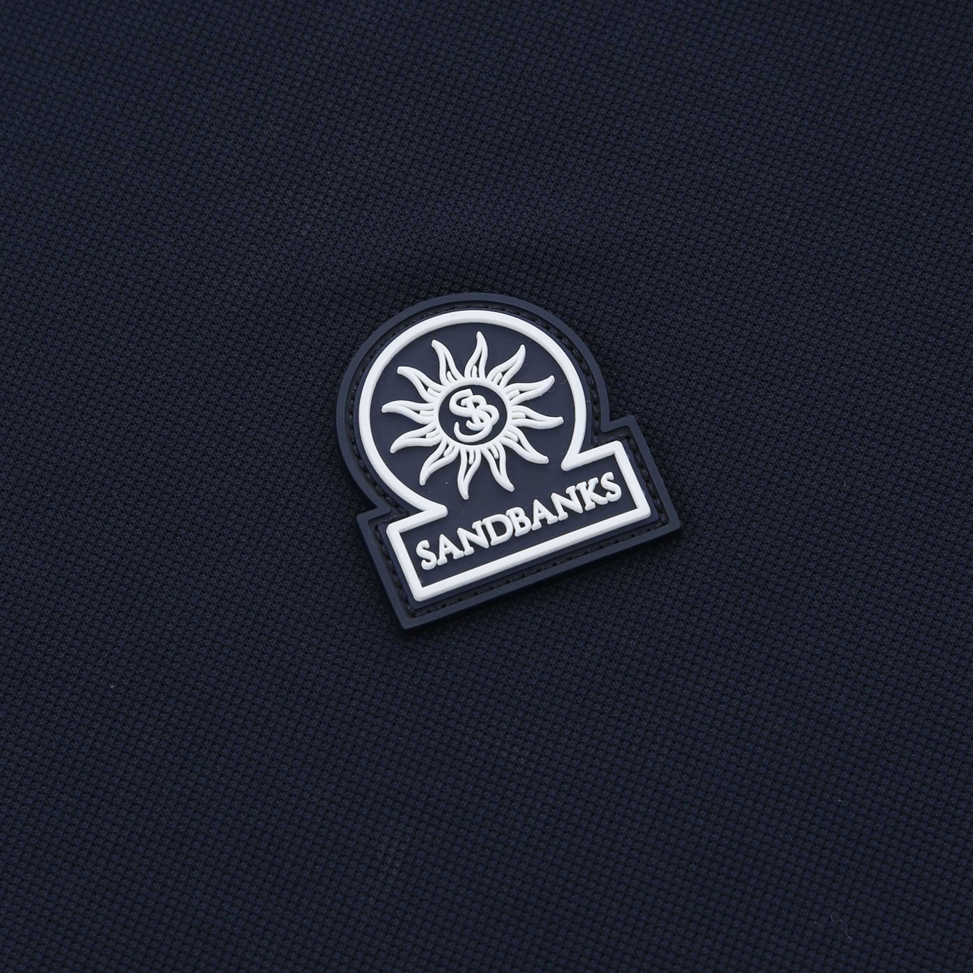 Sandbanks Gradient Rib Polo Shirt in Navy Logo