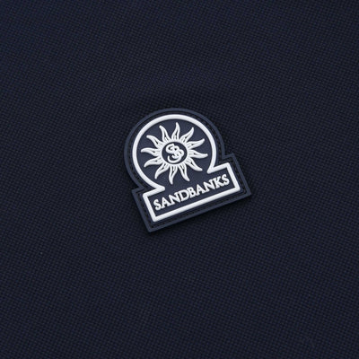 Sandbanks Gradient Rib Polo Shirt in Navy Logo