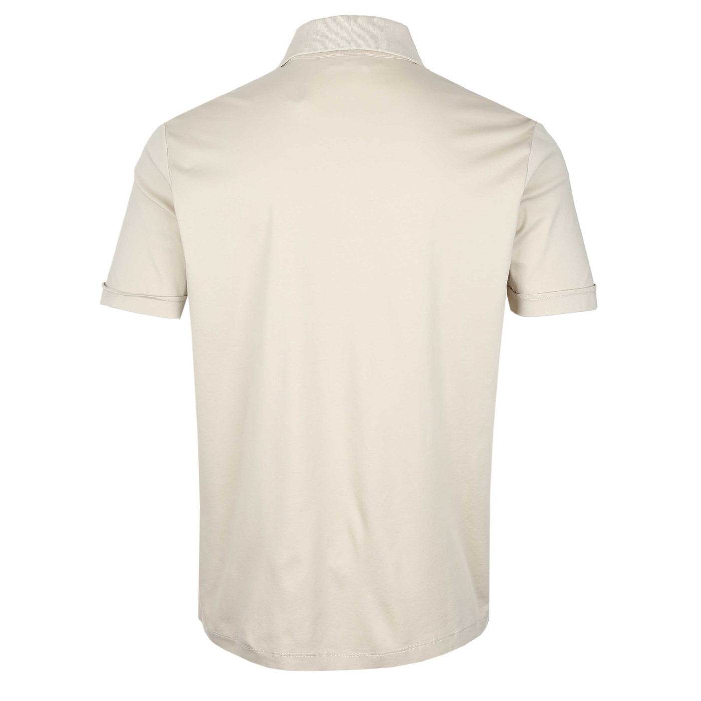 Sandbanks Interlock Full Button Polo Shirt in Stone Back