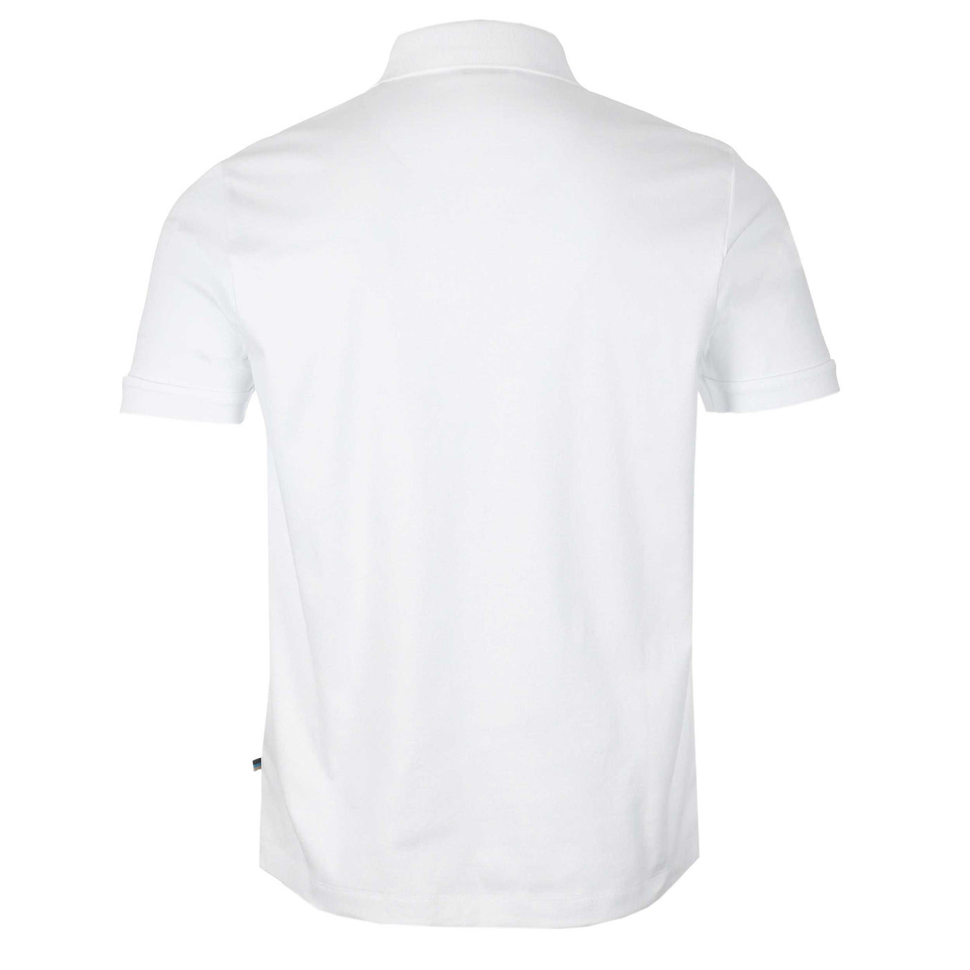 Sandbanks Interlock Full Button Polo Shirt in White Back