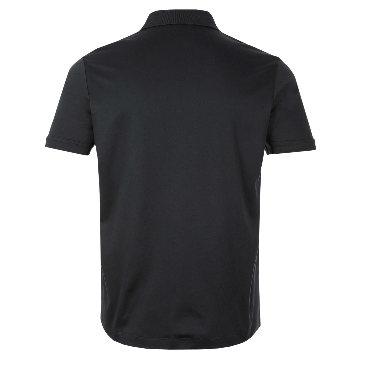 Sandbanks Interlock Full button Polo Shirt in Black Back