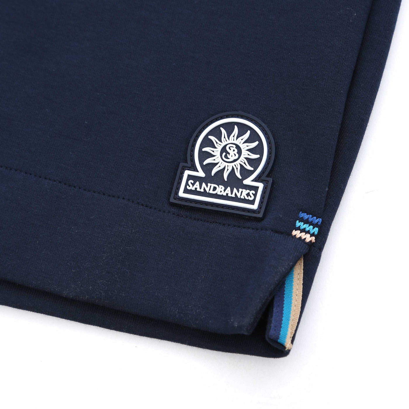 Sandbanks Interlock Sweat Short in Navy Logo