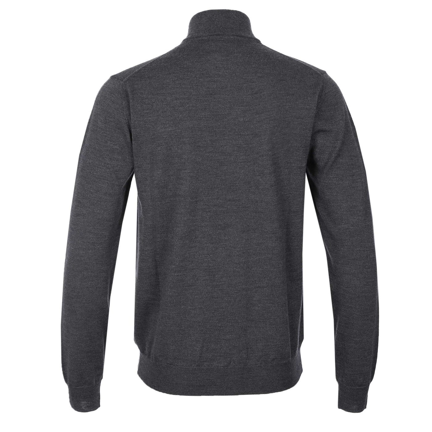 Sandbanks Merino Wool 1/4 Zip Knitwear in Anthracite Back