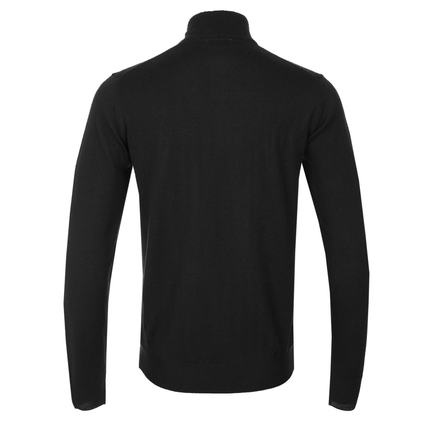Sandbanks Merino Wool 1/4 Zip Knitwear in Black Back