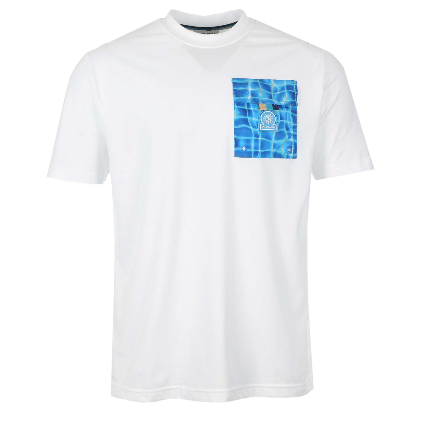Sandbanks Mosaic Pocket T Shirt in White