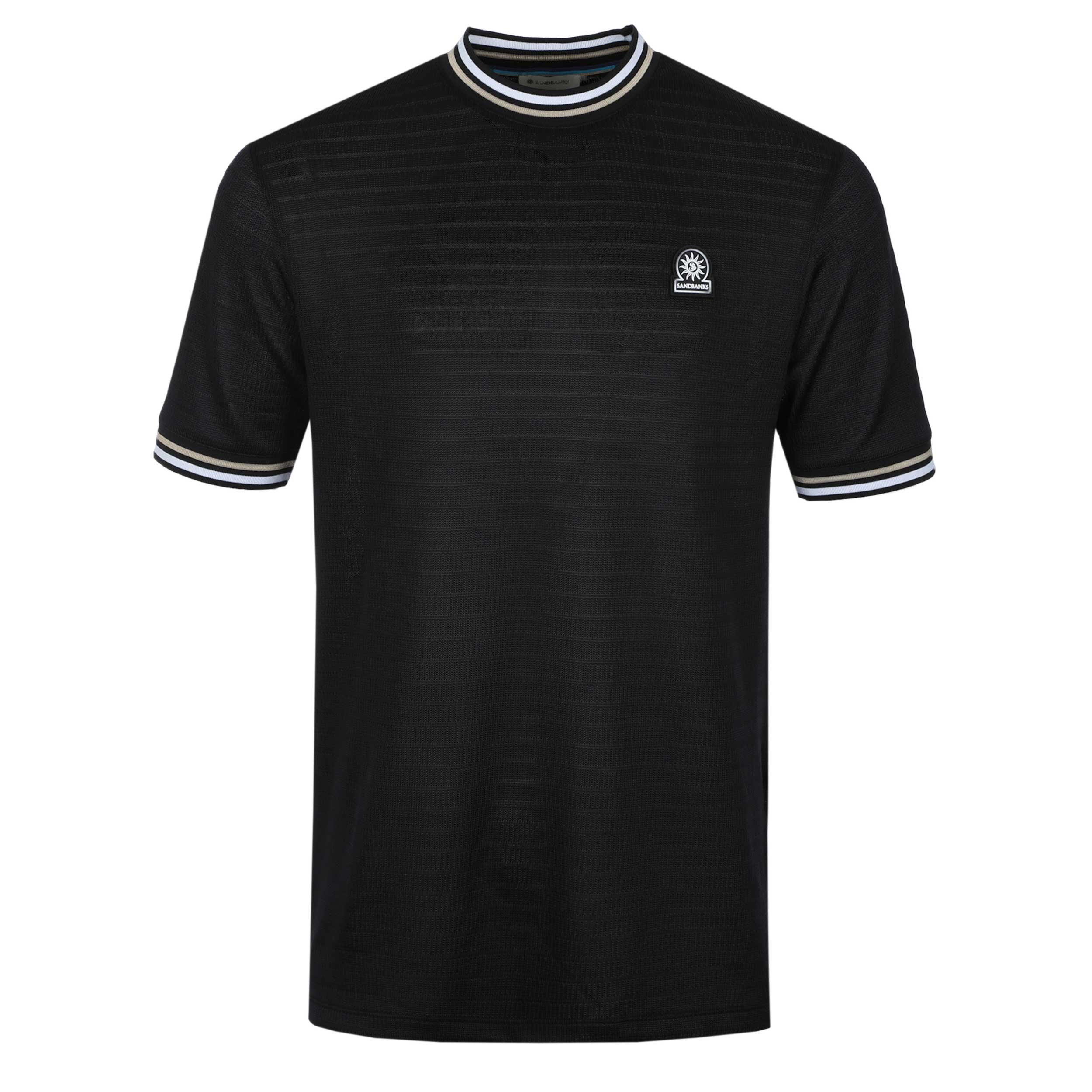 Sandbanks Textured Jacquard T Shirt in Black