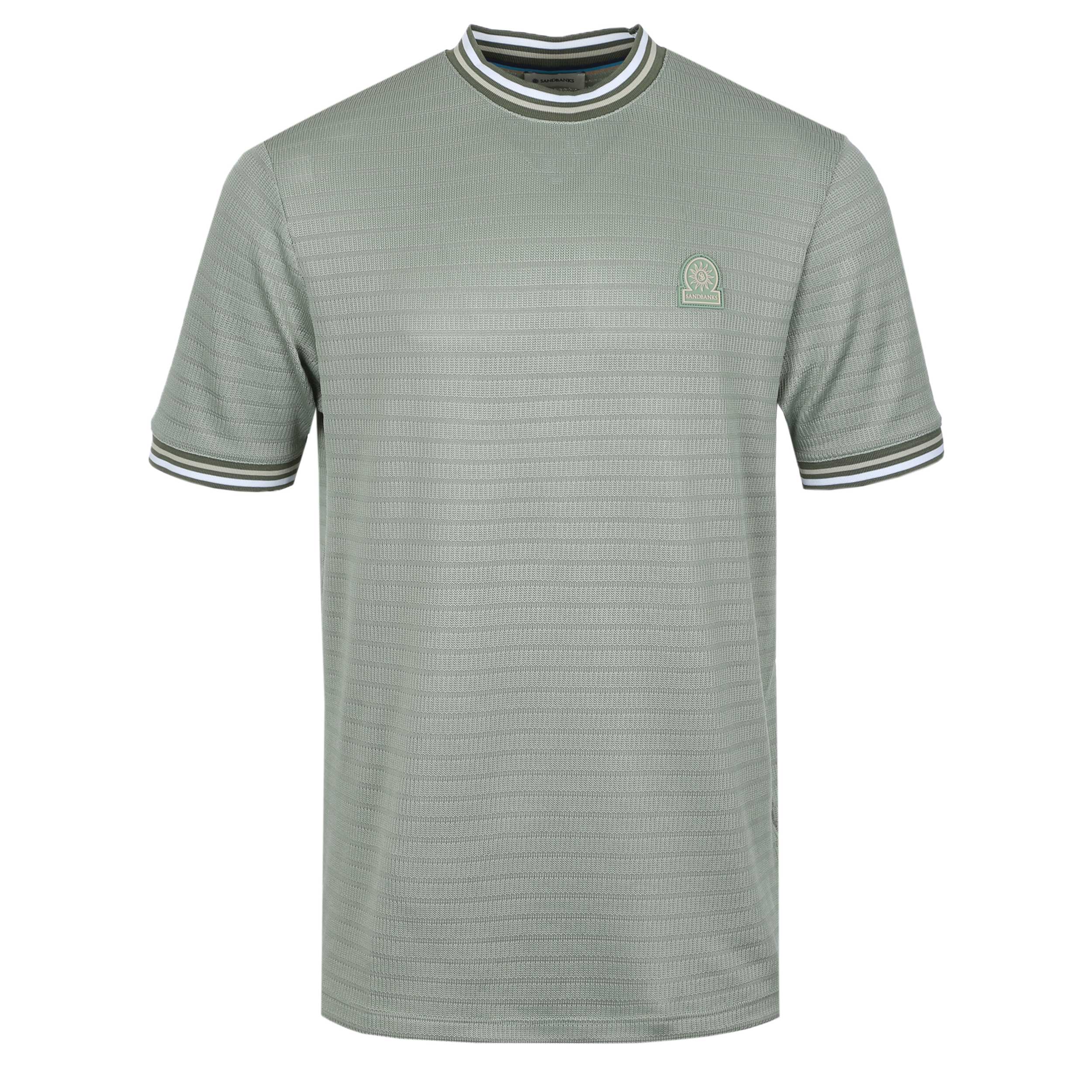 Sandbanks Textured Jacquard T Shirt in Sage